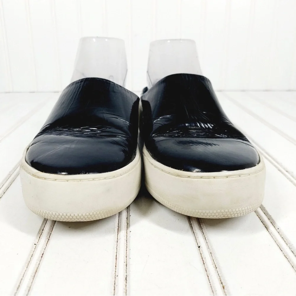 Free People Wynwood Patent Leather Mule Sneakers Black Slip On Shoe EU 38 US 7.5